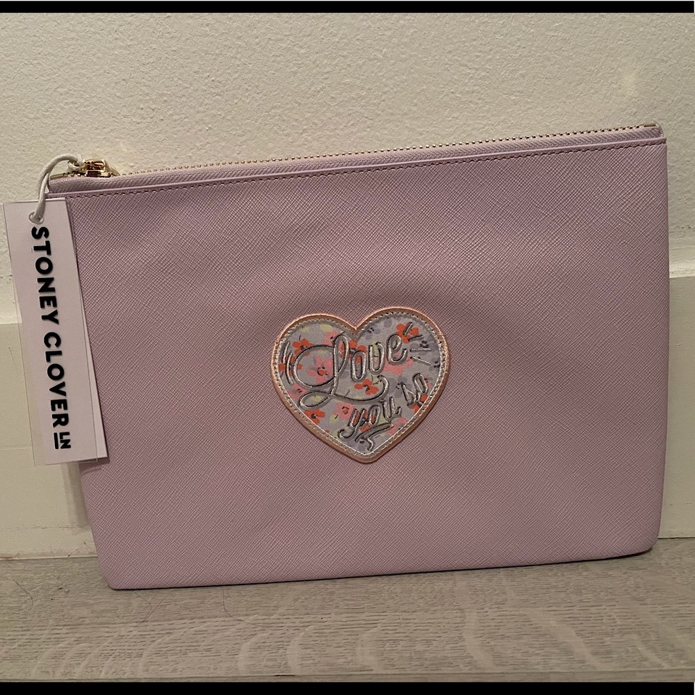STONEY CLOVER TEXTURED FLAT POUCH
